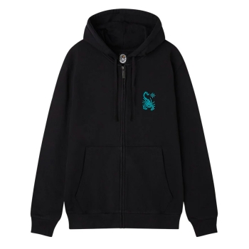 SCORPION BAY FLOATING LOGO ZIP-UP HOODIE BLACK