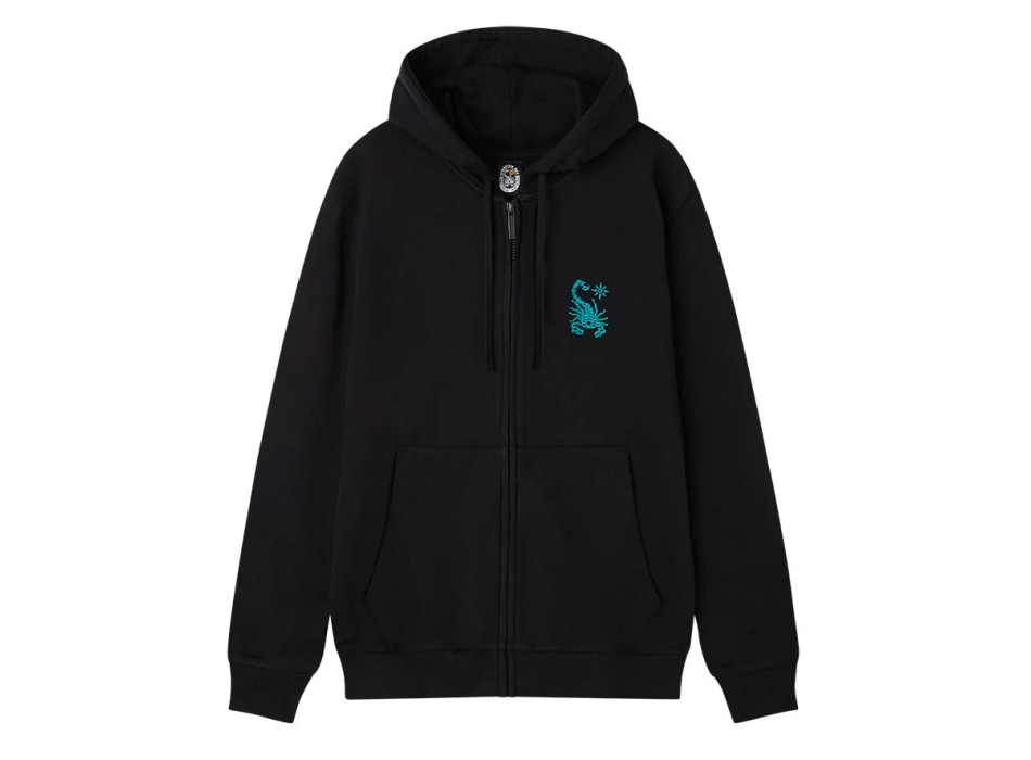 SCORPION BAY FLOATING LOGO ZIP-UP HOODIE BLACK