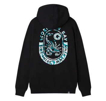 SCORPION BAY FLOATING LOGO ZIP-UP HOODIE BLACK