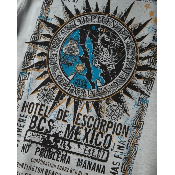 SCORPION BAY HOTEL MAP T-SHIRT GUNMETAL