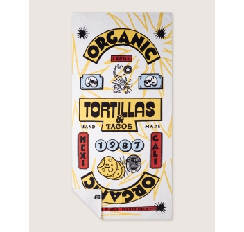 SCORPION BAY TORTILLAS & TACOS PRINTED BEACH TOWEL