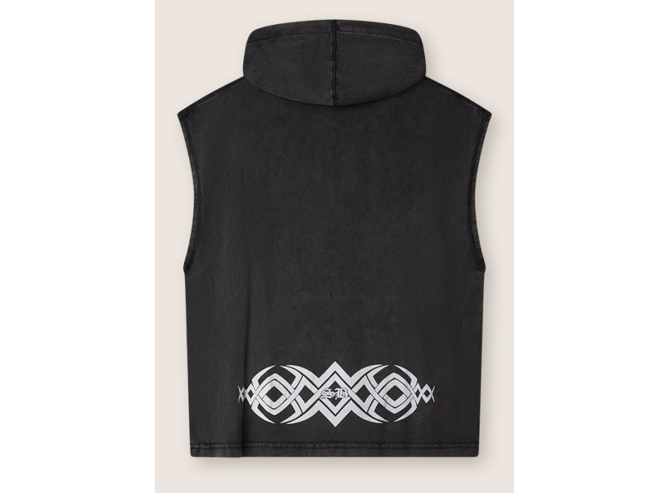 SCORPION BAY TRIBAL HOODED SLEVELESS T-SHIRT BLACK