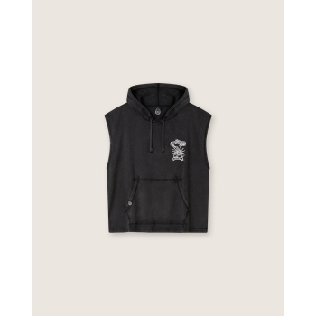 SCORPION BAY TRIBAL HOODED SLEVELESS T-SHIRT BLACK