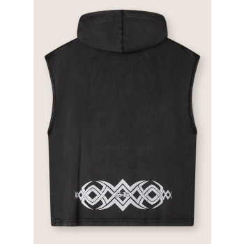 SCORPION BAY TRIBAL HOODED SLEVELESS T-SHIRT BLACK