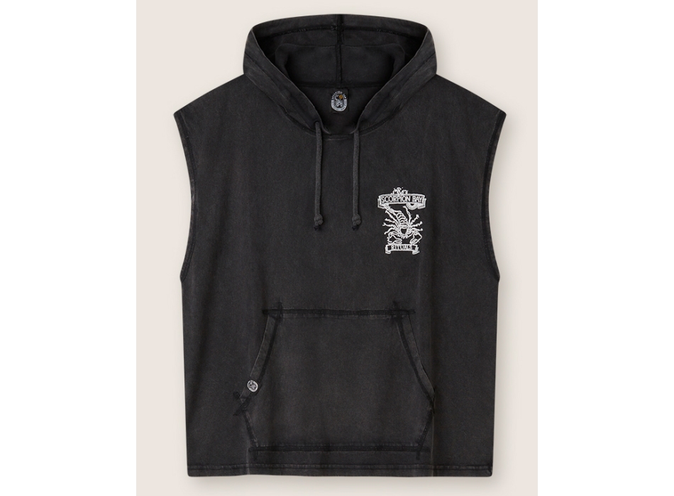 SCORPION BAY TRIBAL HOODED SLEVELESS T-SHIRT BLACK