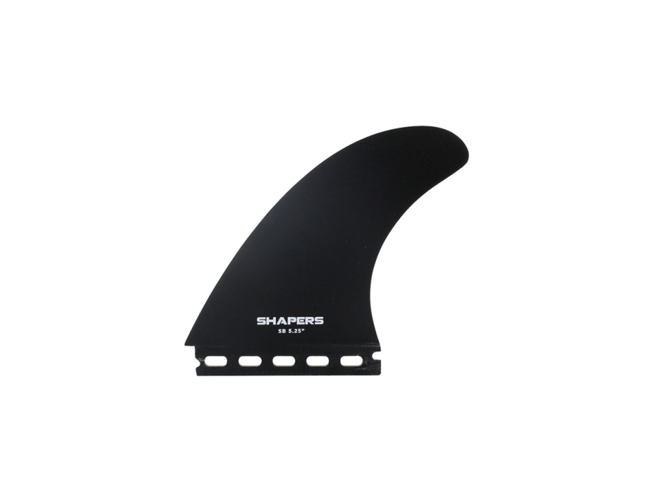 SHAPERS LONGBOARD FINS SIDE BITES SINGLE TAB 5.25" BLACK