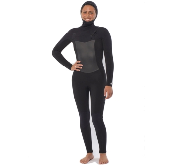 SISSTREVOLUTION SEVEN SEAS 5/4 HOODED CHEST FULL WETSUIT BLACK