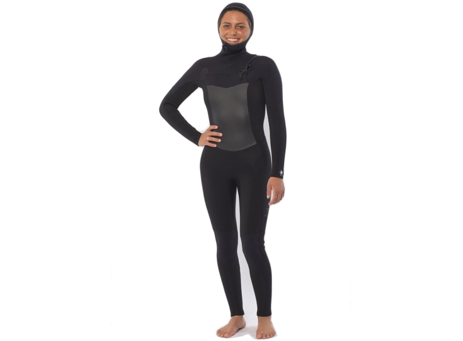SISSTREVOLUTION SEVEN SEAS 5/4 HOODED CHEST FULL WETSUIT BLACK