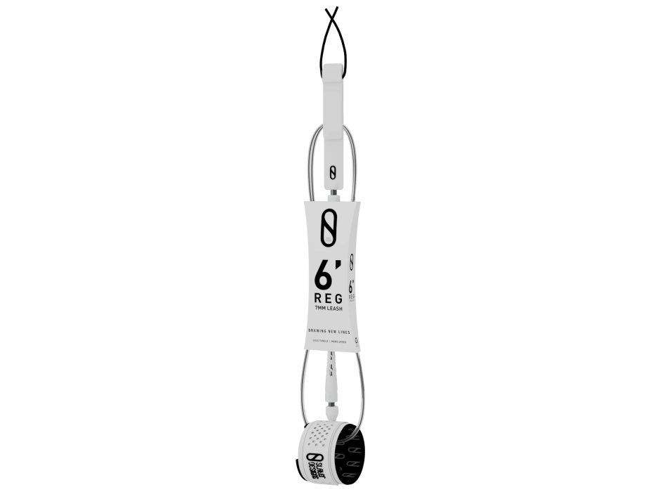 SLATER DESIGNS 6' LEASH REGULAR 7MM BLACK WHITE