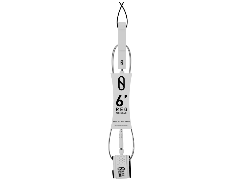SLATER DESIGNS 6' LEASH REGULAR 7MM BLACK WHITE
