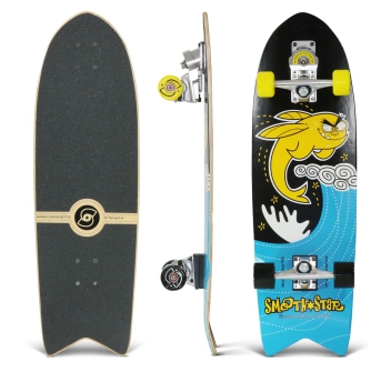 SMOOTHSTAR 32" FLYING FISH YELLOW BLACK SURFSKATE COMPLETE