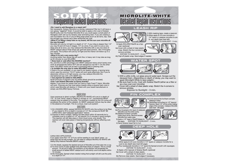 SOLAREZ MICROLITE DING REPAIR KIT 2 OZ TUBE