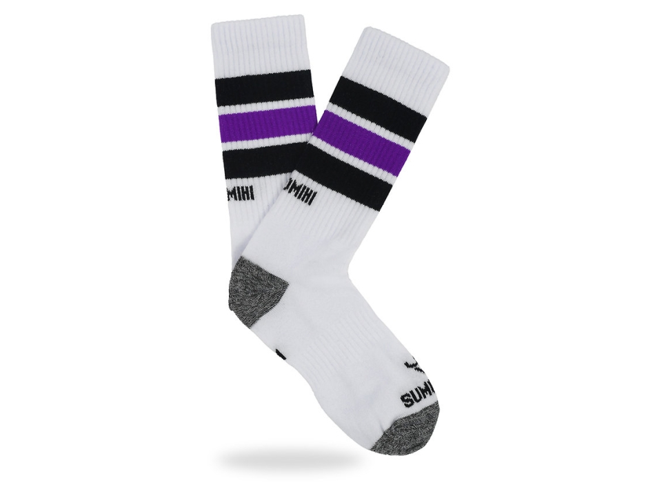 SUMOMIHI BLACK PURPLE STRIPES SOCK
