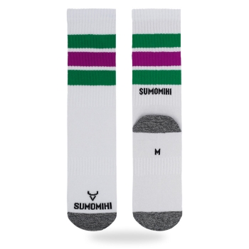 SUMOMIHI SKULL GREEN GRAPE STRIPES SOCK