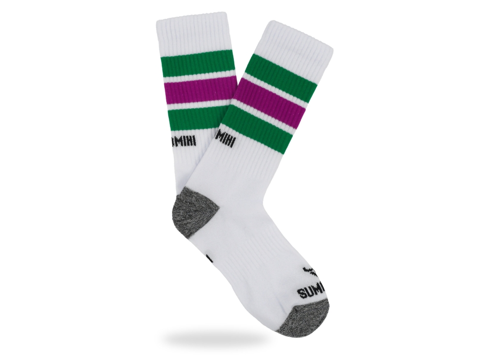 SUMOMIHI SKULL GREEN GRAPE STRIPES SOCK