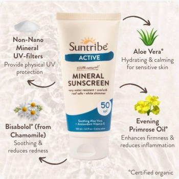SUNTRIBE MINERAL BODY & FACE SUNSCREEN SPF50 100ML
