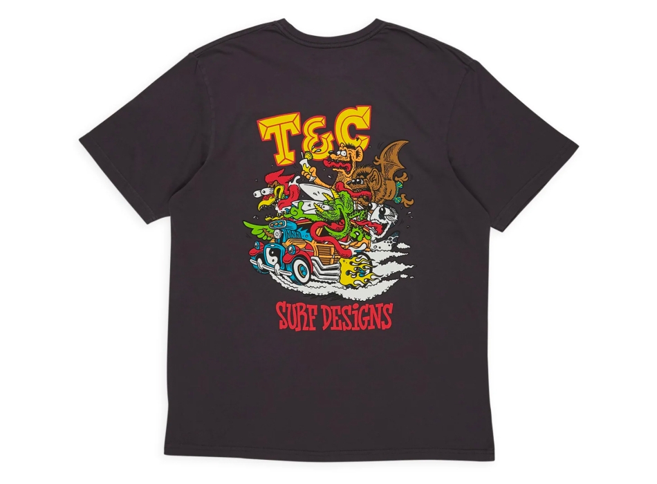 T&C SURF DESIGNS JON FINK SCENE S/S TEE WASHED BLACK