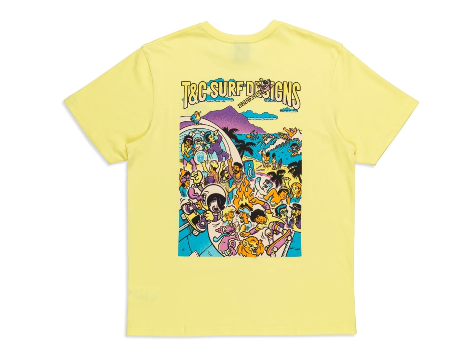 T&C SURF DESIGNS JON SCENE S/S TEE WASHED CITRUS