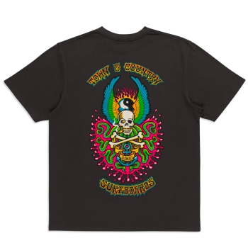 T&C SURF DESIGNS JON WINGS TEE WASHED BLACK
