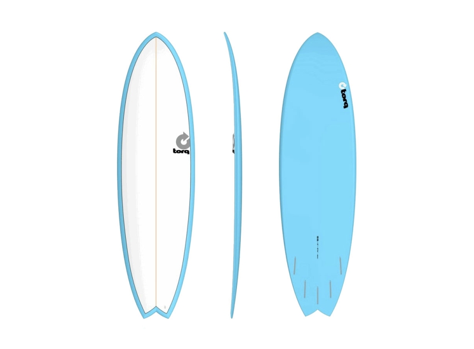 TORQ TET 6'6" FISH WHITE PINLINE BLUE
