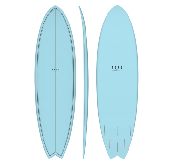 TORQ TET 6'6" FISH WHITE PINLINE BLUE