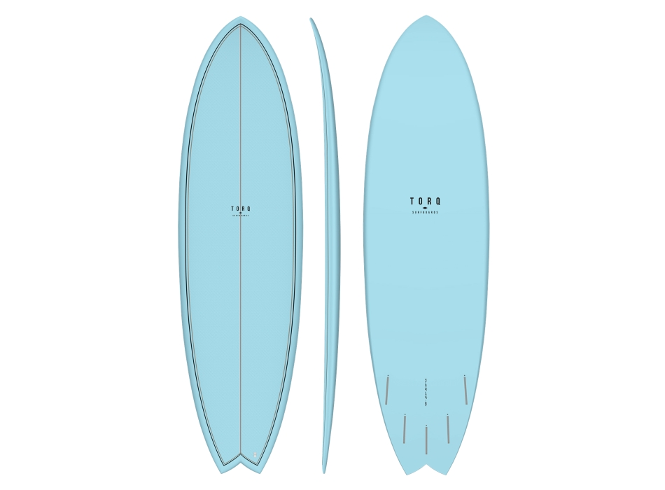 TORQ TET 6'6" FISH WHITE PINLINE BLUE
