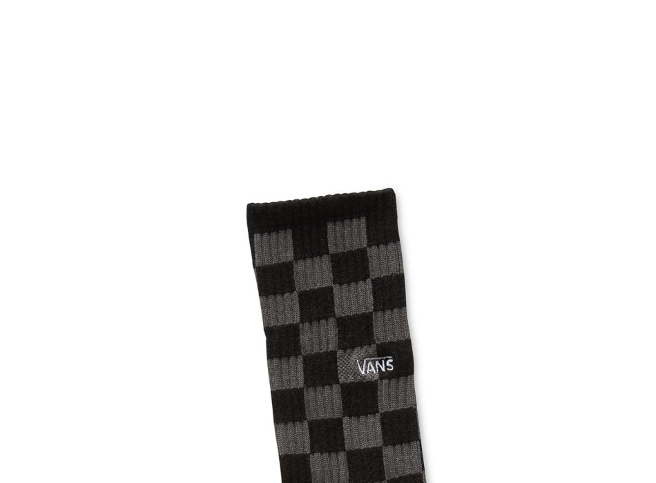 VANS CHECKERBOARD CREW SOCKS BLACK CHARCOAL