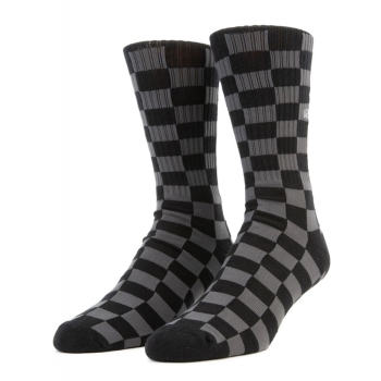 VANS CHECKERBOARD CREW SOCKS BLACK CHARCOAL