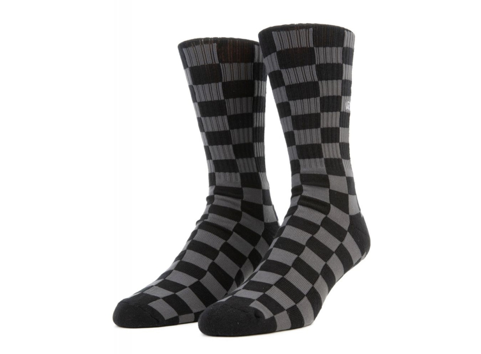 VANS CHECKERBOARD CREW SOCKS BLACK CHARCOAL