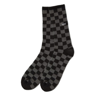 VANS CHECKERBOARD CREW SOCKS BLACK CHARCOAL