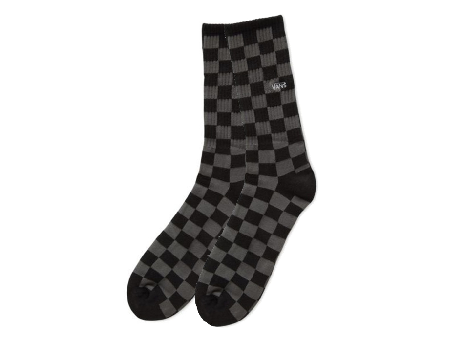 VANS CHECKERBOARD CREW SOCKS BLACK CHARCOAL