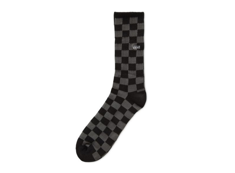 VANS CHECKERBOARD CREW SOCKS BLACK CHARCOAL