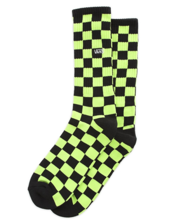 VANS CHECKERBOARD CREW II SOCKS SHARP GREEN BLACK