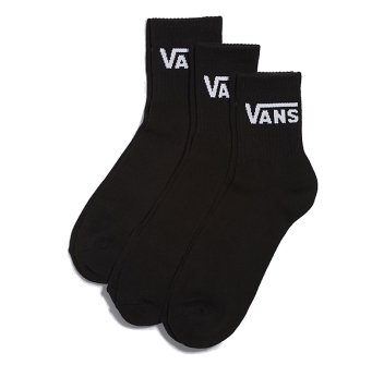 VANS CLASSIC HALF CREW SOCKS 3 PAIRS BLACK