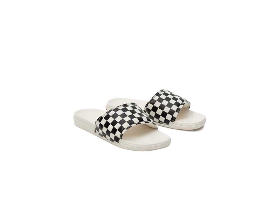 VANS CHECKERBOARD WOMENS LA COSTA SLIDE-ON SHOES BLACK