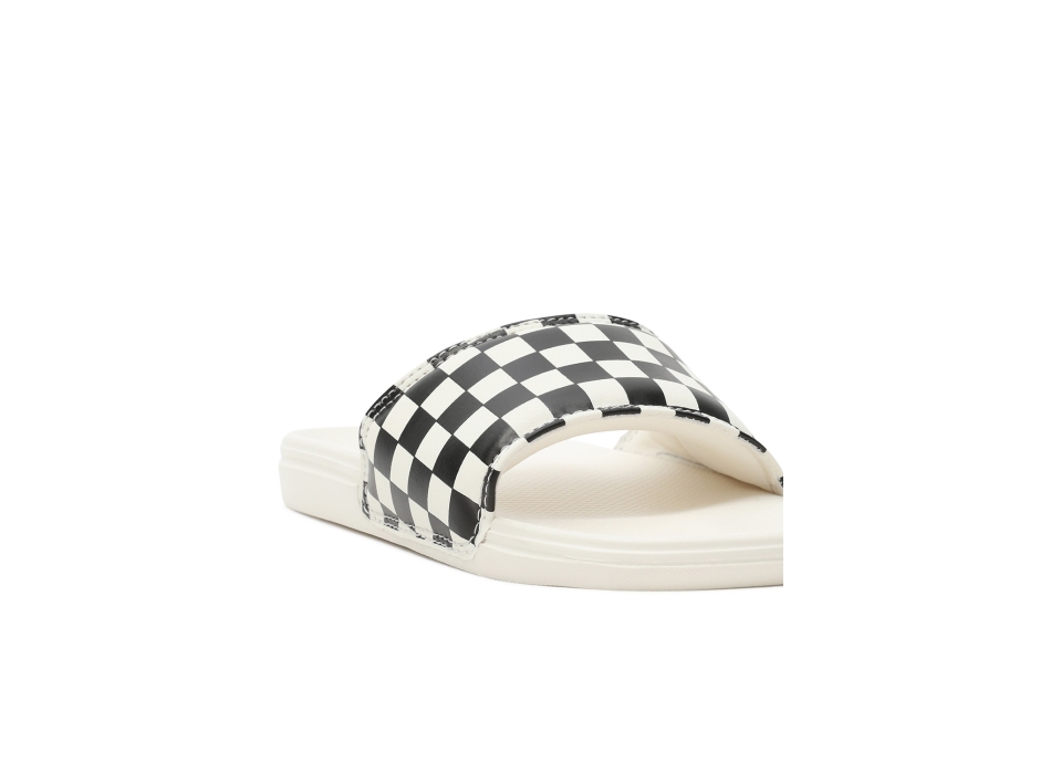 VANS CHECKERBOARD WOMENS LA COSTA SLIDE-ON SHOES BLACK