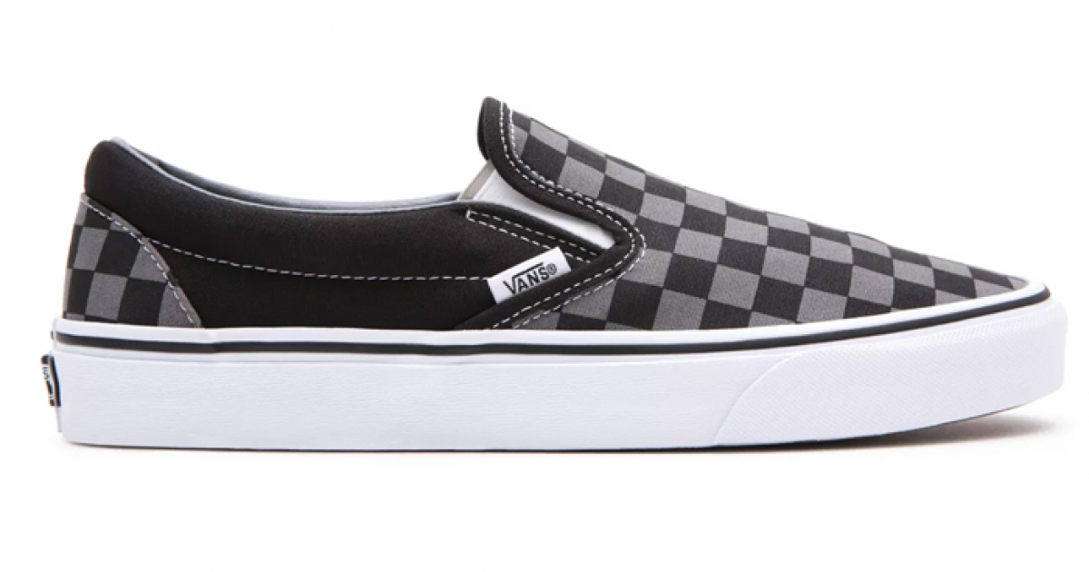 black checkerboard vans