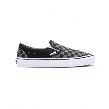 VANS CHECKERBOARD CLASSIC SLIP-ON SHOES BLACK PEWTER 