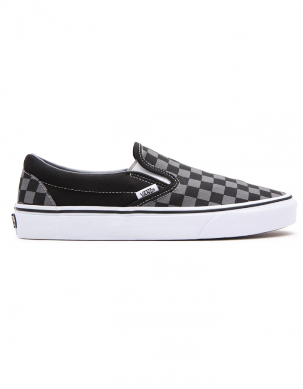 VANS CHECKERBOARD CLASSIC SLIP-ON SHOES BLACK PEWTER ريداكس