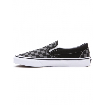 VANS CHECKERBOARD CLASSIC SLIP-ON SHOES BLACK PEWTER 