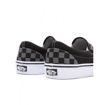 VANS CHECKERBOARD CLASSIC SLIP-ON SHOES BLACK PEWTER 
