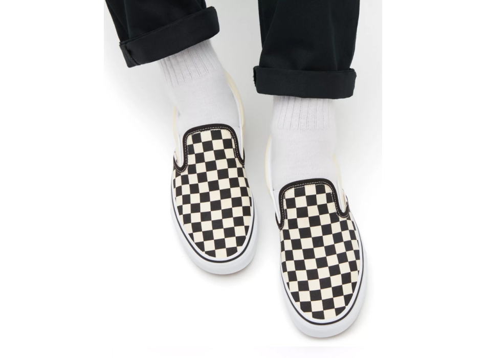 Vans classic slip on platform trainers black white checker 2025