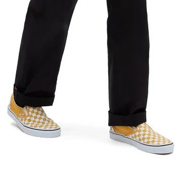 VANS CLASSIC SLIP-ON CHECKERBOARD SHOES GOLDEN GLOW