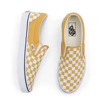 VANS CLASSIC SLIP-ON CHECKERBOARD SHOES GOLDEN GLOW