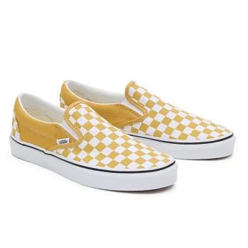 VANS CLASSIC SLIP-ON CHECKERBOARD SHOES GOLDEN GLOW