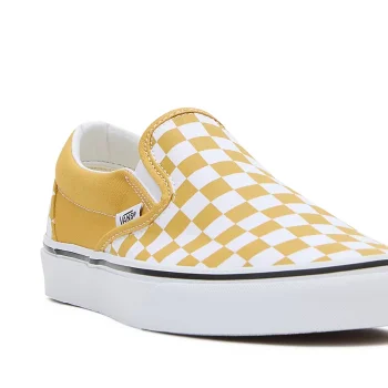 VANS CLASSIC SLIP-ON CHECKERBOARD SHOES GOLDEN GLOW