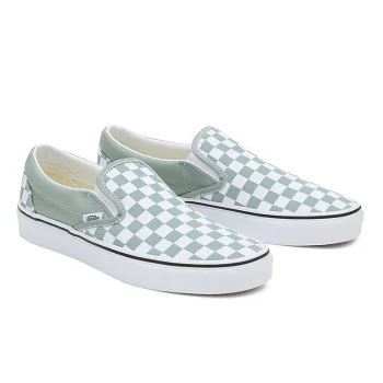 VANS CLASSIC SLIP-ON CHECKERBOARD SHOES ICEBERG GREEN
