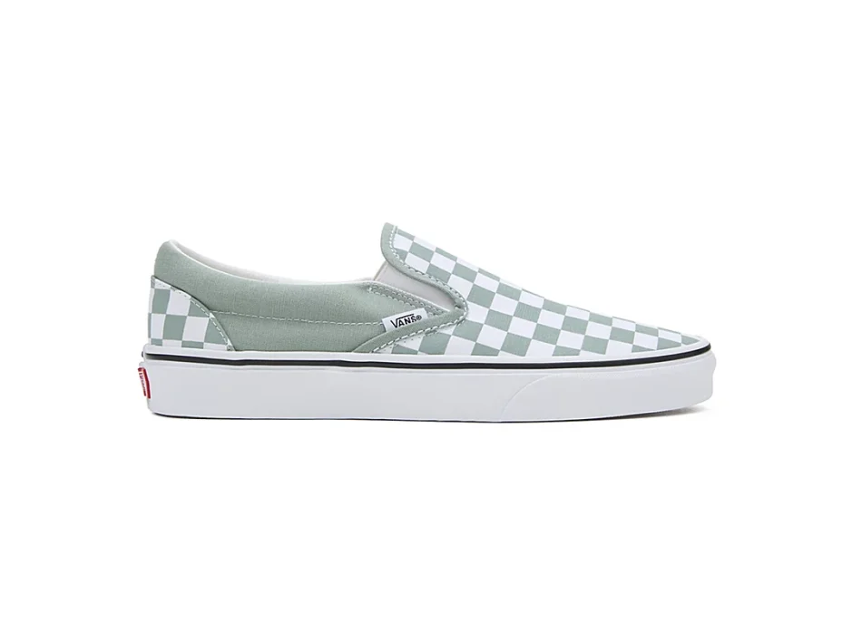 VANS CLASSIC SLIP-ON CHECKERBOARD SHOES ICEBERG GREEN