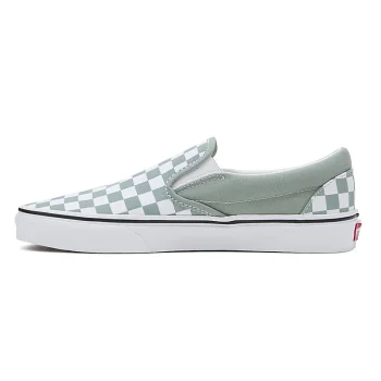 VANS CLASSIC SLIP-ON CHECKERBOARD SHOES ICEBERG GREEN