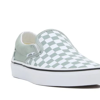 VANS CLASSIC SLIP-ON CHECKERBOARD SHOES ICEBERG GREEN